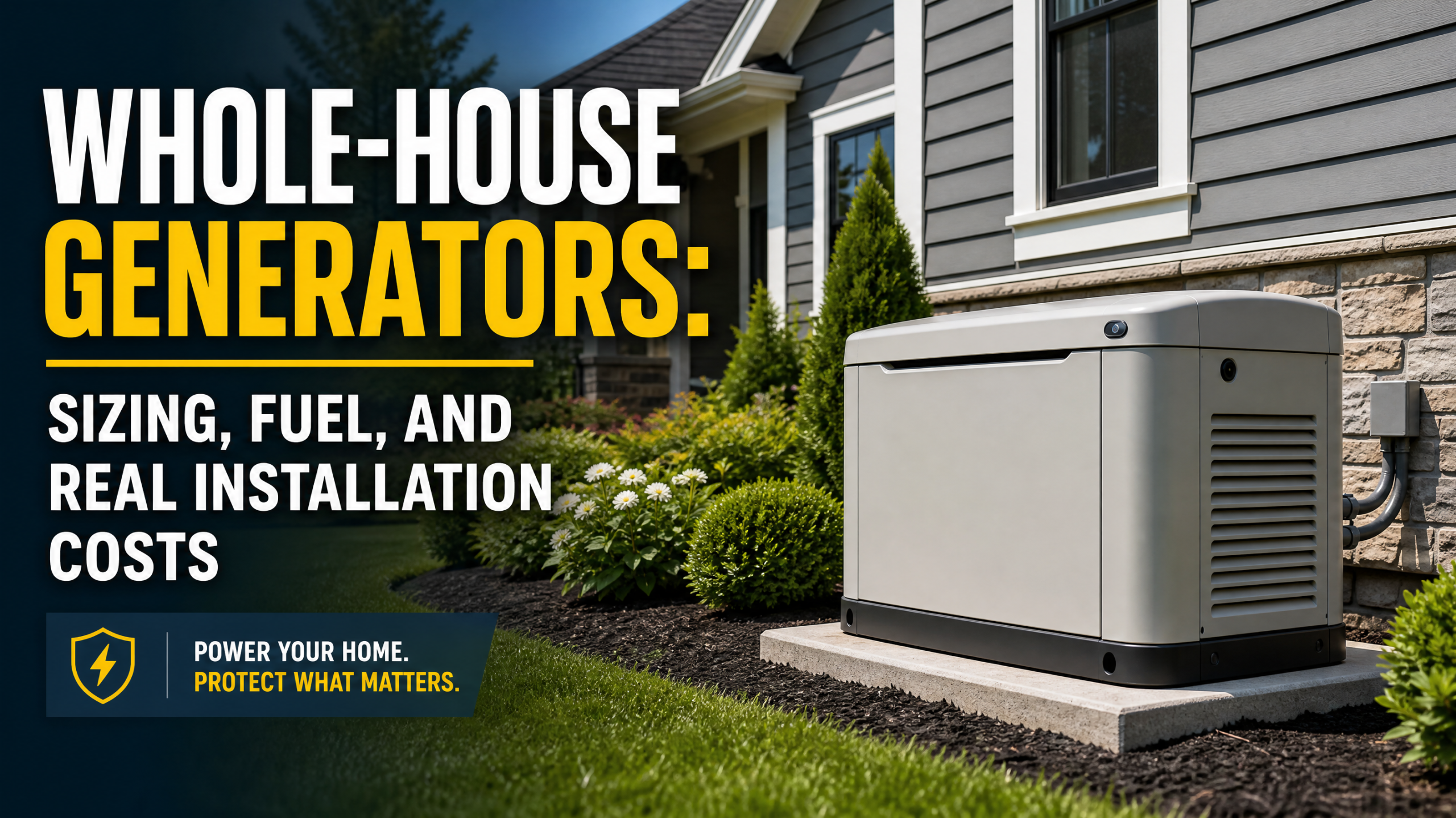 Whole-House Generators: Sizing, Fuel, and Real Installation Costs